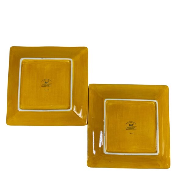 Pier 1 Imports Essential Colors Square Harvest Dinner Plates Set 2 Earthenware - Picture 9 of 16